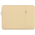 thumbnail image 1 of Mosiso Polyester Vertical Style Water Repellent Laptop Sleeve Case Bag Cover with Pocket for MacBook Air 15 inch M3 A3114 M2 A2941 2023 2024 / Pro 15 inch A1990 A1707, Camel, 1 of 5