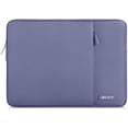 thumbnail image 1 of Mosiso Polyester Vertical Style Water Repellent Laptop Sleeve Case Bag Cover with Pocket for MacBook Air 15 inch M3 A3114 M2 A2941 2023 2024 / Pro 15 inch A1990 A1707, Lavender Gray, 1 of 5