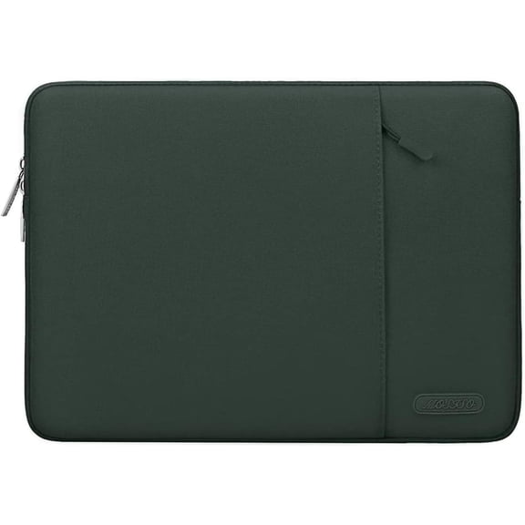 Mosiso Polyester Vertical Style Water Repellent Laptop Sleeve Case Bag Cover with Pocket for 11.6-12.3 inch, MacBook Air 11 inch, Midnight Green