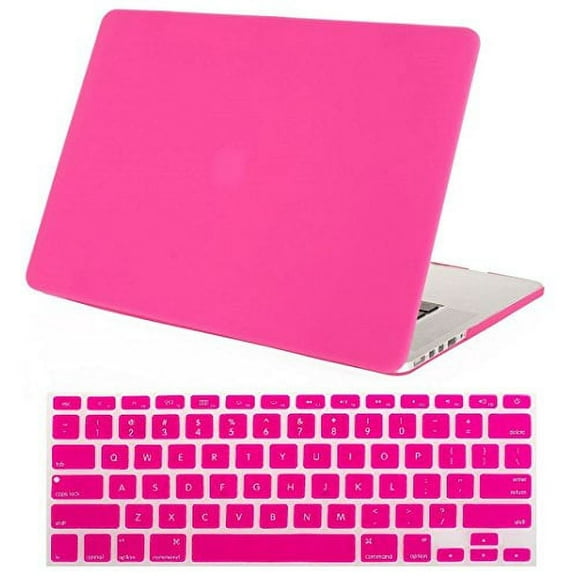 Mosiso Retina 15-Inch 2 in 1 Soft-Touch Plastic Hard Case and Keyboard Cover for MacBook Pro 15.4" with Retina Display (Model: A1398, No CD-ROM Drive ), Rose Red