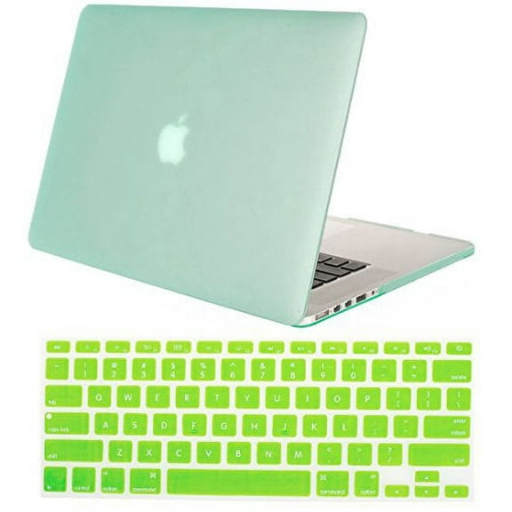 Mosiso Retina 15-Inch 2 in 1 Soft-Touch Plastic Hard Case and Keyboard Cover for MacBook Pro 15.4" with Retina Display (Model: A1398, No CD-ROM Drive ), Green