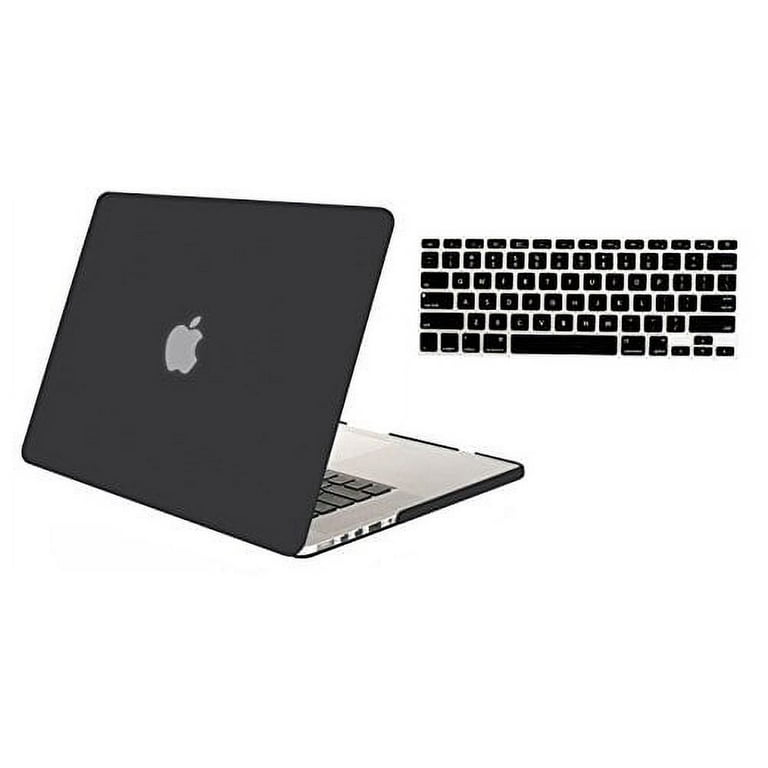 Mosiso Retina 15 Inch 2 in 1 Soft Touch Plastic Hard Case and Keyboard Cover for MacBook Pro 15.4 with Retina Display Model A1398 Black