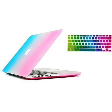 Mosiso Retina 15-Inch 2 in 1 Soft-Touch Plastic Hard Case and Keyboard Cover for MacBook Pro 15.4" with Retina Display (Model: A1398), Rainbow