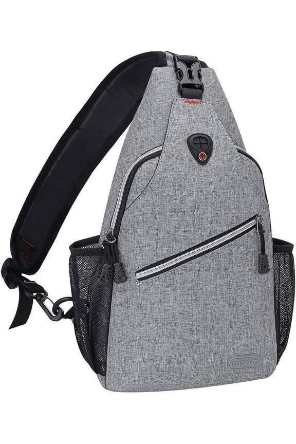 Rope Sling Backpack (Up to 13 inch), Multipurpose Outdoor Sport Travel Hiking Crossbody Shoulder Bag, Gray