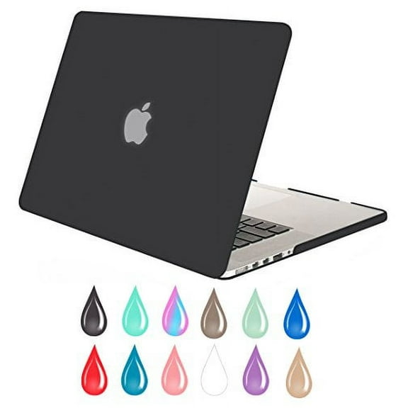 Mosiso Rubberized Hard Case Cover for MacBook Pro 15.4" with Retina Display Model A1398, Black