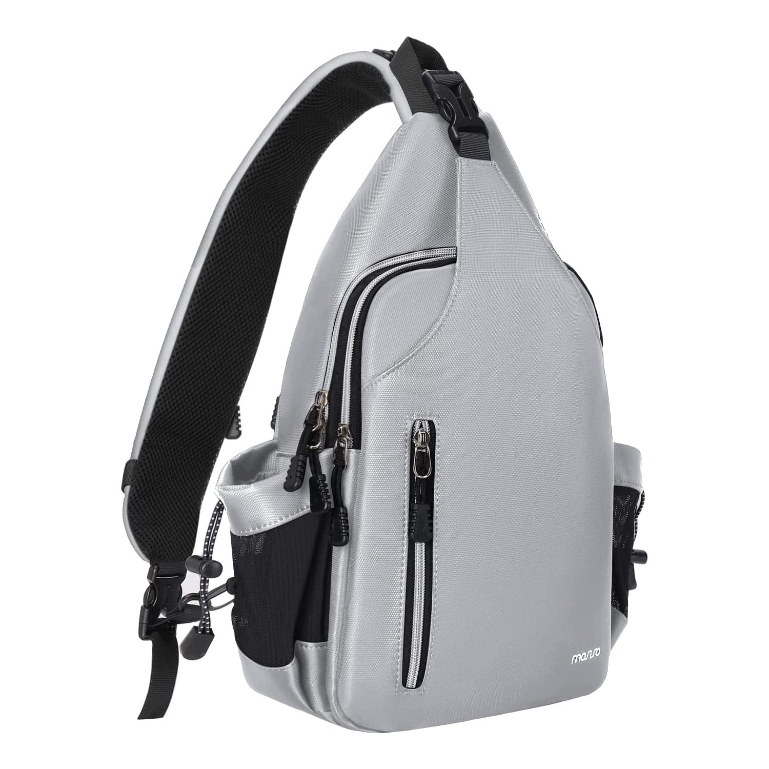 Mosiso Sling Backpack Chest Shoulder Bag Double Layer Hiking Daypack Men/Women,Gray