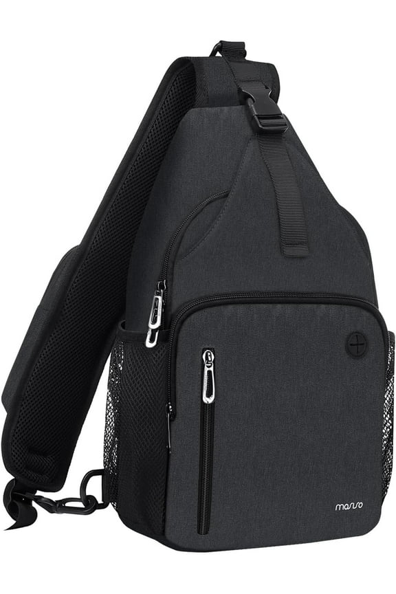 Sling Backpack for Women Men, Chest Crossbody Shoulder Bag with USB Charging Port for Travel Hiking Walking Biking Cycling, Slate Gray