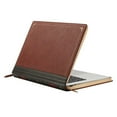 thumbnail image 1 of Mosiso Vintage Classic Premium PU Leather Zipped Book Sleeve Cover Only for MacBook Air 13 Inch (A1466 / A1369), Brown, 1 of 6
