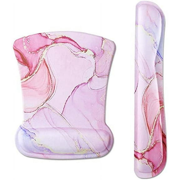 Mosiso Wrist Rest Support for Mouse Pad&Keyboard Set Home/Office Pain Relief&Easy Typing Cushion, Ergonomic Mousepad&Coaster Non-Slip Base with Neoprene Cloth&Raised Memory Foam