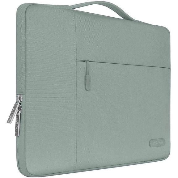 MOSISO for Macbook Air/Pro 13.3" Laptop Sleeve Briefcase Handbag Multifunctional Polyester Carrying Pouch Zipper Notebook Computer Bag, Antique Green