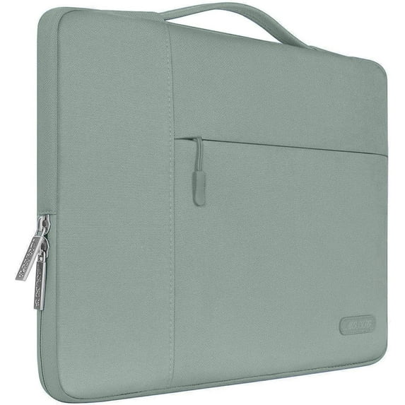 MOSISO for Macbook Air/Pro 13.3" Laptop Sleeve Briefcase Handbag Multifunctional Polyester Carrying Pouch Zipper Notebook Computer Bag, Antique Green