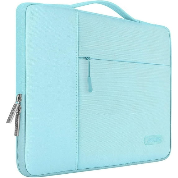 MOSISO for Macbook Air/Pro 13.3" Laptop Sleeve Briefcase Handbag Multifunctional Polyester Carrying Pouch Zipper Notebook Computer Bag, Hot Blue