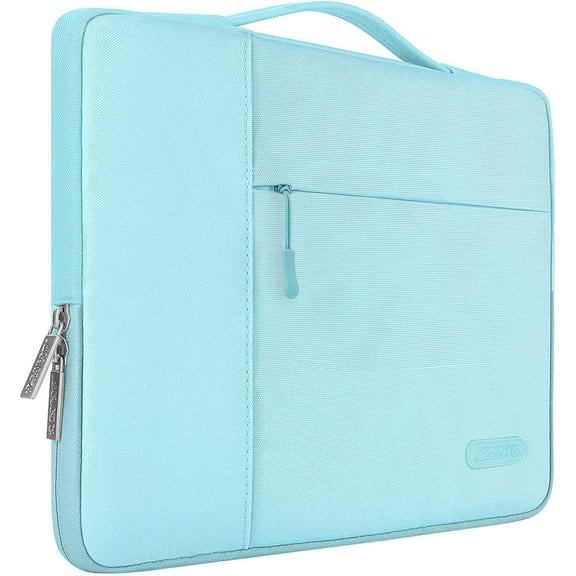 MOSISO for Macbook Air/Pro 13.3" Laptop Sleeve Briefcase Handbag Multifunctional Polyester Carrying Pouch Zipper Notebook Computer Bag, Hot Blue