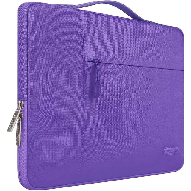 Mosiso for Macbook Air/Pro 13.3" Laptop Sleeve Briefcase Handbag Multifunctional Polyester Carrying Pouch Zipper Notebook Computer Bag, Ultra Violet