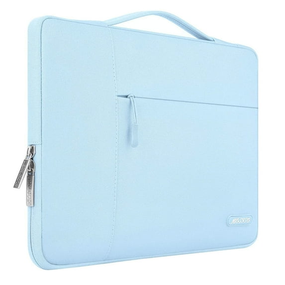 MOSISO for Macbook Air/Pro 13.3" Laptop Sleeve Briefcase Handbag Water Resistant Polyester Carrying Pouch Zipper Notebook Computer Bag, Airy Blue