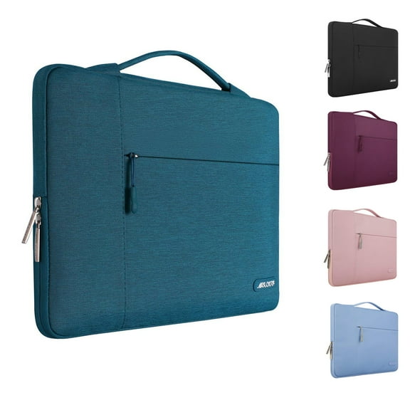 Mosiso for Macbook Air/Pro 13.3" Laptop Sleeve Briefcase Handbag Water Resistant Polyester Carrying Pouch Zipper Notebook Computer Bag,Deep Teal