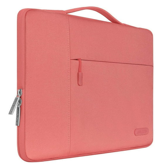 MOSISO for Macbook Air/Pro 13.3" Laptop Sleeve Briefcase Handbag Water Resistant Polyester Carrying Pouch Zipper Notebook Computer Bag, Living Coral