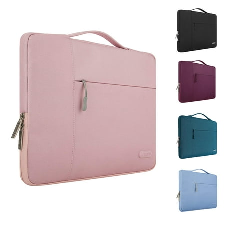 Mosiso for Macbook Air/Pro 13.3" Laptop Sleeve Briefcase Handbag Water Resistant Polyester Carrying Pouch Zipper Notebook Computer Bag, Pink
