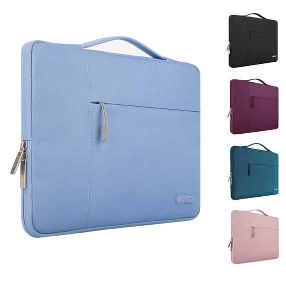 Mosiso for Macbook Air/Pro 13.3" Laptop Sleeve Briefcase Handbag Water Resistant Polyester Carrying Pouch Zipper Notebook Computer Bag,Serenity Blue
