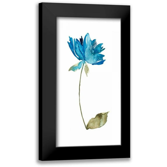 Mosley, Kiana 11x18 Black Modern Framed Museum Art Print Titled - Floral Watercolor VI