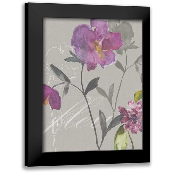 Mosley, Kiana 12x14 Black Modern Framed Museum Art Print Titled - Violette Fleur I