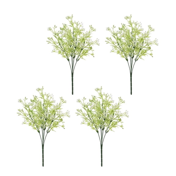 Clispeed 4Pcs Green Simulated Plastic Plants for DIY Vase Arranging and Home Scene Layout Decor