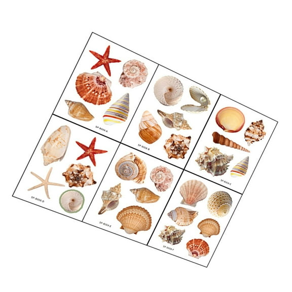 Clispeed Bathroom Decor Shell Pattern Non Skid Bathtub Stickers with Strong Adhesion