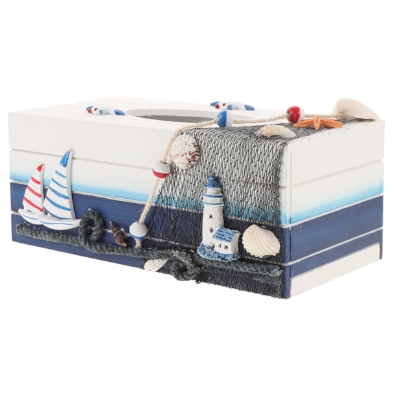 1PC Wooden Crafts Storage Box for Home Desktop Decoration with Gradient Style Tissue Box