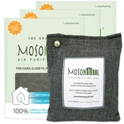 Moso Natural Air Purifying Bag 200g (3 Pack) A Scent Free Odor Eliminator for Cars, Closets, Bathrooms, Pet Areas. Premium Moso Bamboo Charcoal Odor Absorber. Two Year Lifespan! (Charcoal Grey)