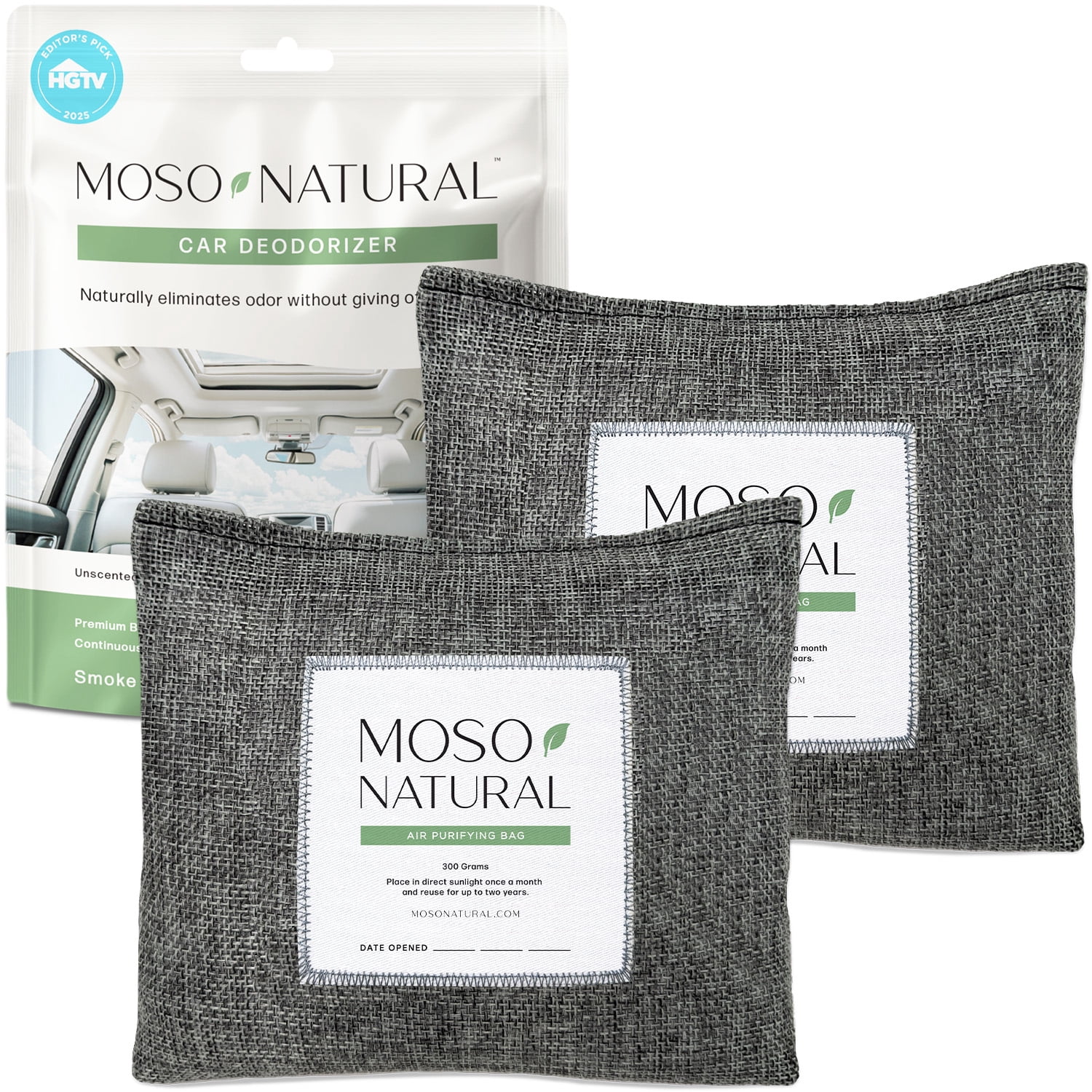 Moso Natural Car Air Freshener and Deodorizer | Long Lasting Bamboo ...