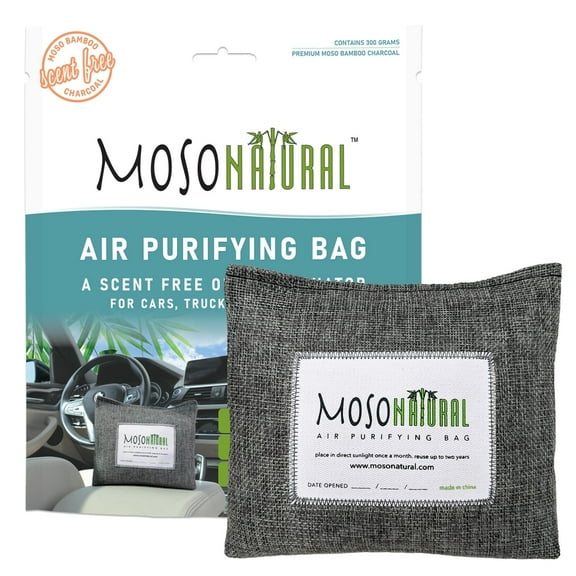 Moso Natural Bamboo Charcoal Car Odor Absorber | Long Lasting, Non Toxic Deodorizer Air Freshener