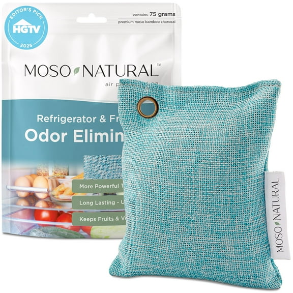 Moso Natural Fridge Deodorizer. Bamboo Charcoal Long Lasting Freezer & Refrigerator Odor Eliminator