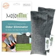 Moso Natural Shoe Deodorizer Insert | Charcoal Odor Absorber for Shoes | Gym Bag & Boot Deodorizer | Long-Lasting Shoe Odor Elimination | Unscented Air Purifying Bags (Two Per Pack)