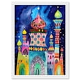 thumbnail image 1 of Mosque At Midnight Folk Art Artwork Framed Wall Art Print A4, 1 of 4
