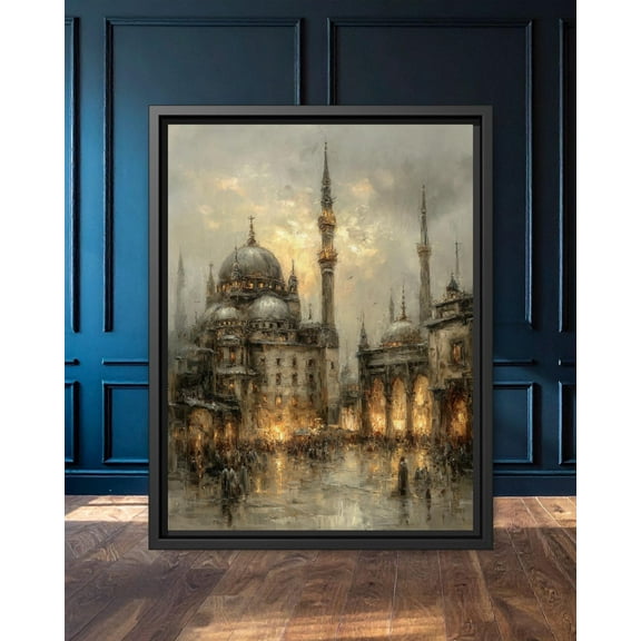 Mosque At Sunset Fine Art Poster, Islamic Architecture, Sacred Middle Eastern Scene, Ramadan And Eid Wall Decor, Spiritual, Unframed Poster Size 8x12