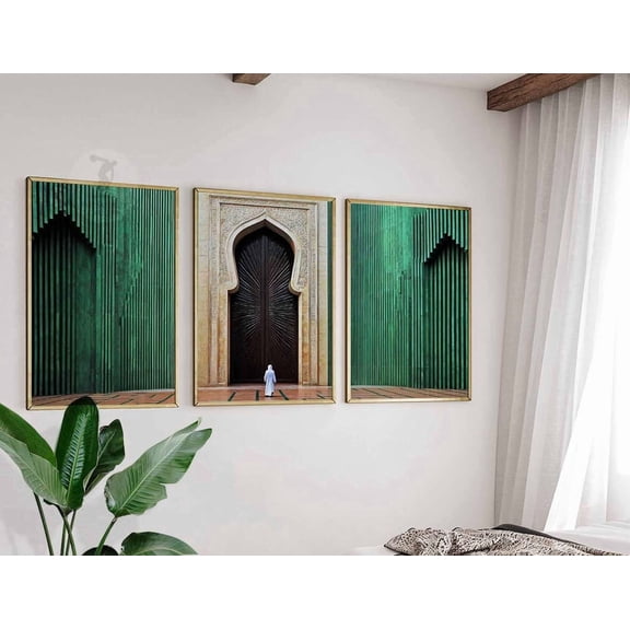 Mosque Islamic Arabic Geometric Pattern Middle Eastern Wall Art, Modern Living Room And Office Decor