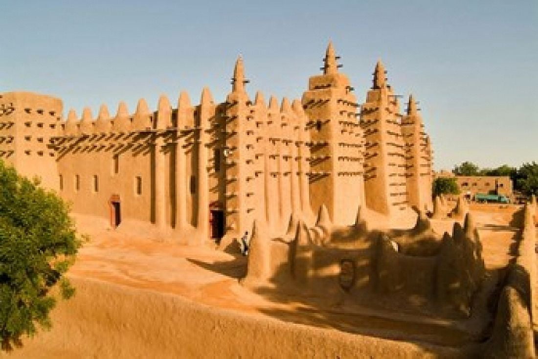 Mosque Mali West Africa Canvas Art - Janis Miglavs DanitaDelimont (35 x 23)