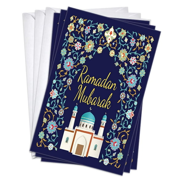 Mosque Ramadan/Eid Mubarak Greeting Cards | 3 Pack Set (5x7)