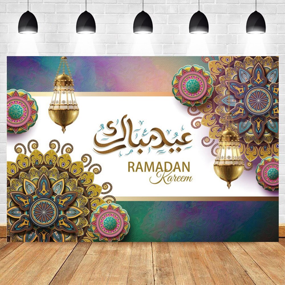 Mosque Ramadan Festivals Kareem Mubarak Backdrop Moon Party Poster Baby ...