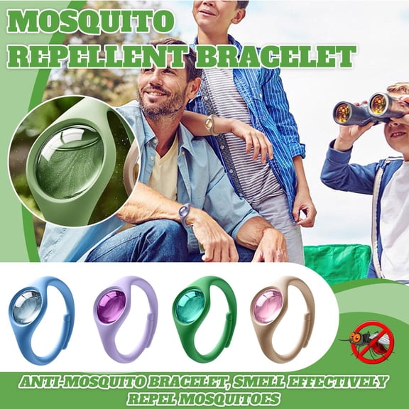 Mosquito Bracelets 4 Pack, Long-Lasting Wrist Bands for Adults, Outdoor Protection for Hiking Camping, Bug Bracelets for Everyday Use, Multi-Color Waterproof Silicone Mosquito