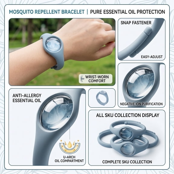 Mosquito Bracelets - Bug Bracelets for Kids & Adults,Adjustable Wristbands, Protection for Outdoor Activities