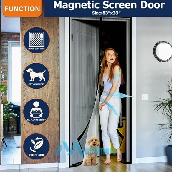 Mosquito Door Net Mesh Screen Bug Fly Curtain Pet Patio Hand Free Magnetic Close