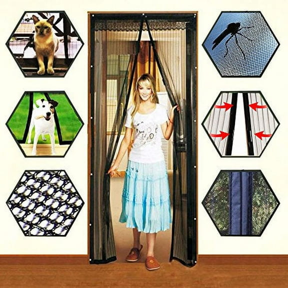 Mosquito Door Net Mesh Screen Bug Fly Pet Patio Hands Free Magnetic Magic Closer