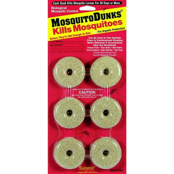 Mosquito Dunks Biological Mosquito Control, Kills Mosquitoe Larvae 6 Pack