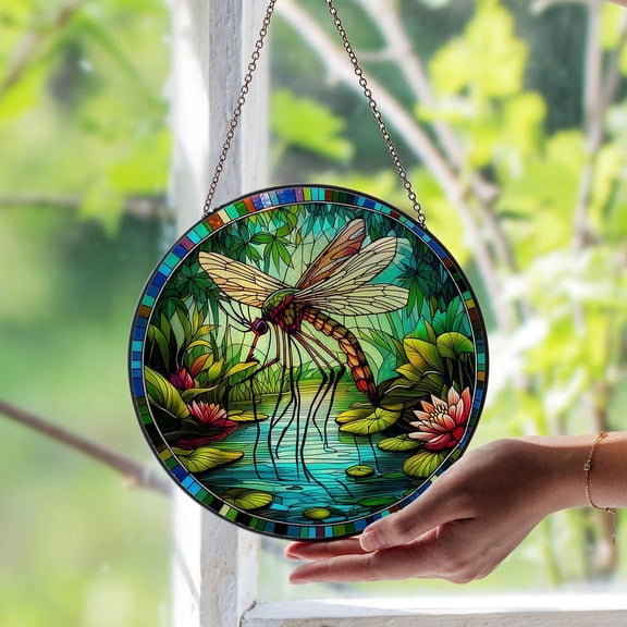 Mosquito Glass Suncatcher, Unique Insect Decor, Whimsical Nature Bug Window Hanging, 3.5 in