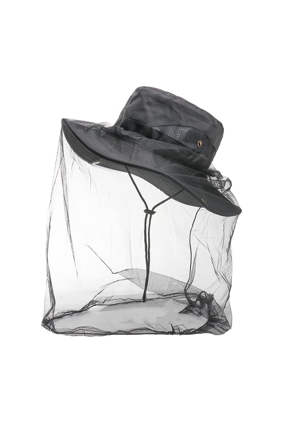 Mosquito Hat Outdoor Mesh Mosquito And Insect Hat, Multi-functional Mountain Climbing Sun Protection Quick Drying Fisherman Hat Bug Net Hat Black