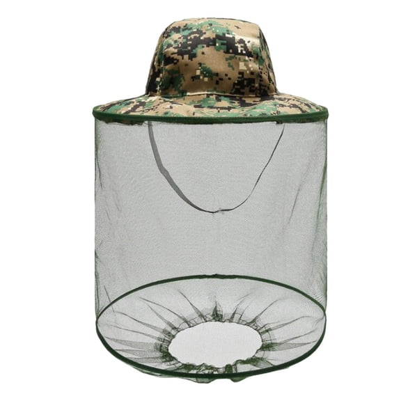 Mosquito Hat Outdoor Mosquito Resistance Hat Bee Insect Net Mesh Face Protector Cap Bug Net Hat Green
