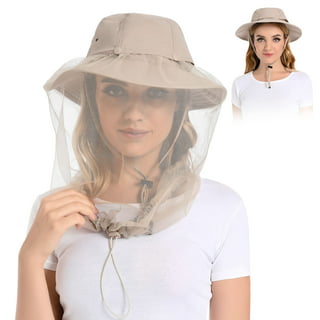 Mosquito Head Net Hat with Hidden Net Mesh, Outdoor Fishing Hat Sun Hat  Protection from Bee Mosquito for Outdoor Lover Men or Women