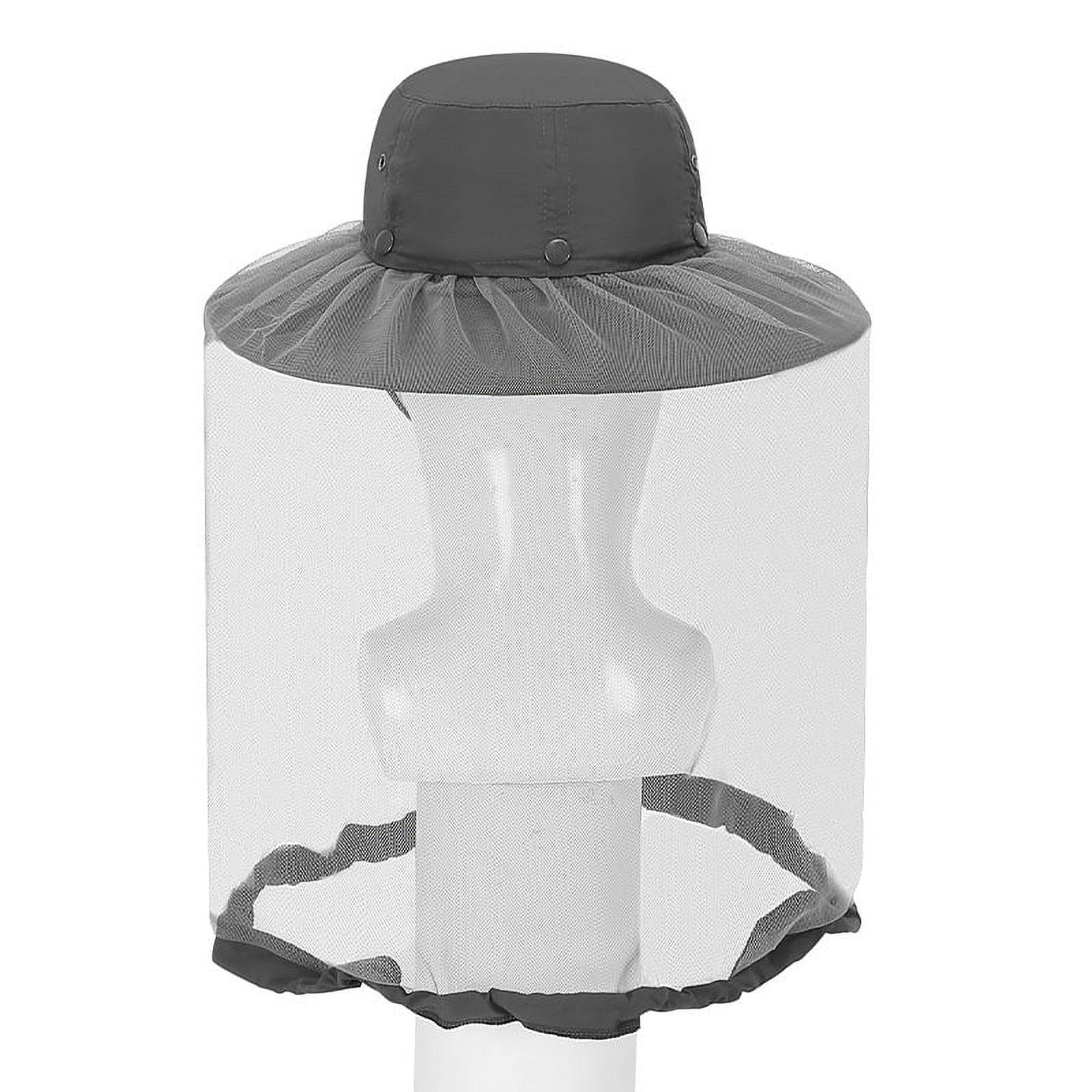 Mosquito Head Net Hat - Bug Cap UPF 50+ Sun Protection with Hidden Netting  for Beekeeping Hiking Men & Women
