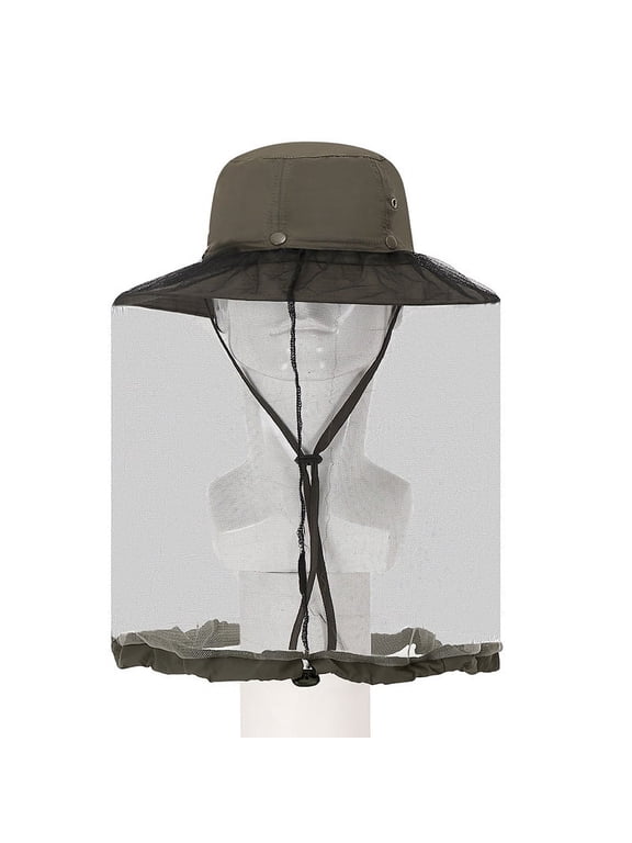 Mosquito Head Net Hat - Bug Cap UPF 50+ Sun Protection with Hidden Netting for Beekeeping Hiking Men & Women